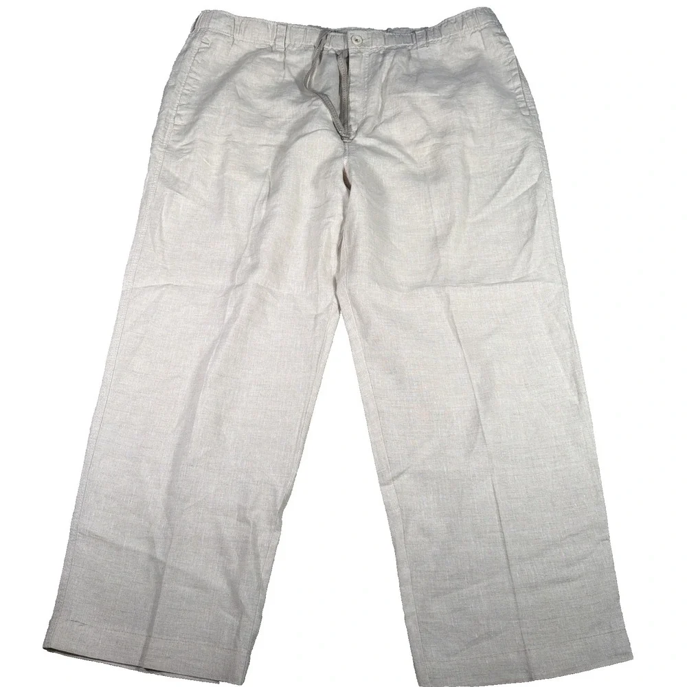 Tommy Bahama Relax 100% Linen Pants Mens XXL (FITS 40‎ X 27) Light Beige Beach
